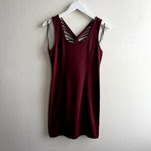 Forever 21 Maroon Bodycon Mini Dress- Medium